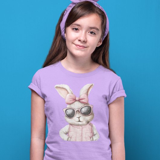 Schattigee paashaas roze zonnebril t-shirt