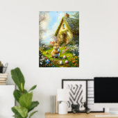 Schattigee Paashaas schilderij muurkunst Poster (Thuiskantoor)