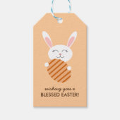 Schattigee paashaas (Sinaasappel) Cadeaulabel (Voorkant)