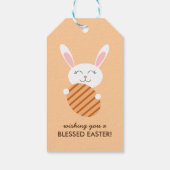 Schattigee paashaas (Sinaasappel) Cadeaulabel (Achterkant)