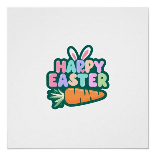Schattigee paashaas voor een positief humeur perfect poster (Voorkant)