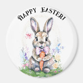 Schattigee paashaas Waterverf Magneet (Voorkant)