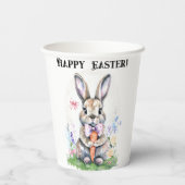 Schattigee  paashaas Waterverf Papieren Bekers (Achterkant)