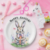 Schattigee  paashaas Waterverf Papieren Bordje (Feest)