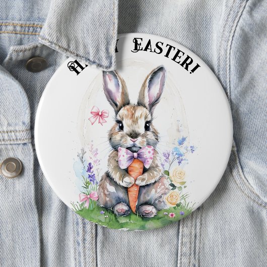 Schattigee  paashaas Waterverf Ronde Button 6,0 Cm (In situ)