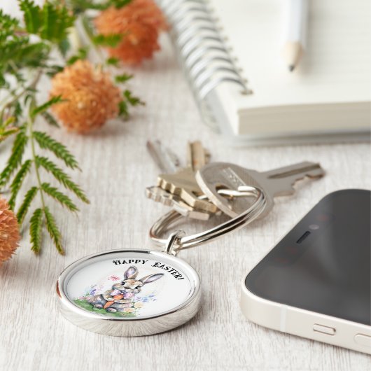 Schattigee paashaas Waterverf Sleutelhanger (Zijkant)