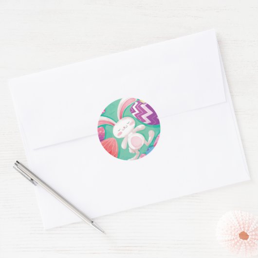 Schattigee paashaas Waterverf | Sticker Seal (Envelop)
