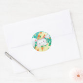 Schattigee paashaas Waterverf | Sticker Seal (Envelop)