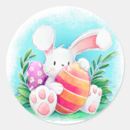 Schattigee paashaas Waterverf | Sticker Seal