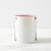 Schattigee  paashaas Waterverf Tweekleurige Koffiemok (Center)