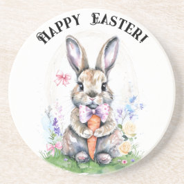 Schattigee  paashaas Waterverf Zandsteen Onderzetter