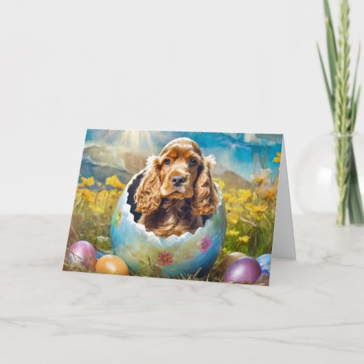 Schattigee paashond Cocker Spaniel Feestdagen Kaart (Voorkant)