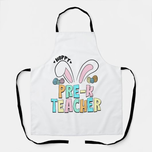 Schattigee paashoppy Pre K Teacher Bunny Ears Schort (Voorkant)