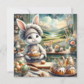 Schattigee Paaskeuken Chef Bunny Feestdagenkaart (Voorkant)