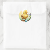 Schattigee paaskip 1, paasfeest ronde sticker (Tas)