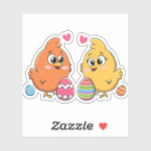 Schattigee paaskippen sticker (Vel)