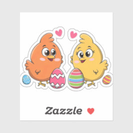 Schattigee paaskippen sticker