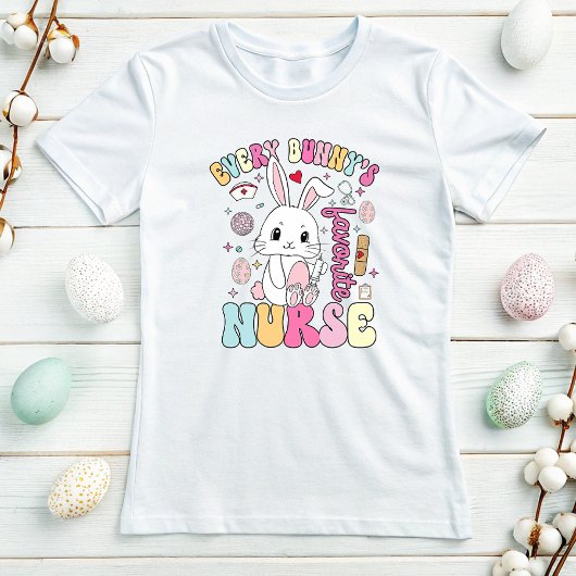 Schattigee paaskoester Bunny Shirt; Fun Spring Med T-shirt