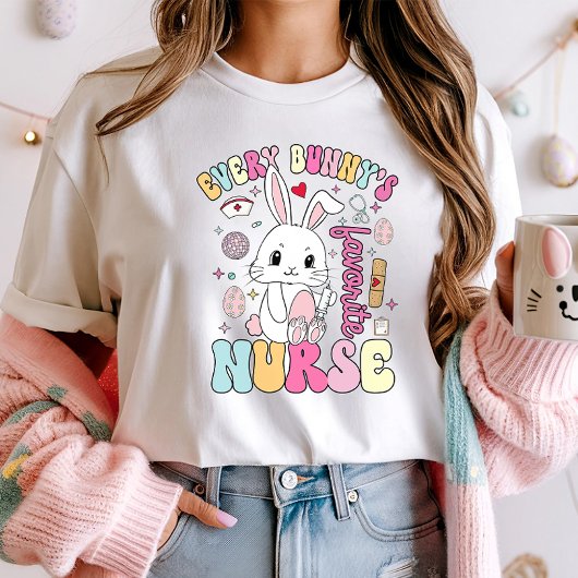 Schattigee paaskoester Bunny Shirt; Fun Spring Med T-shirt