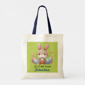Schattigee paaskonijn eierjager gepersonaliseerd tote bag (Achterkant)