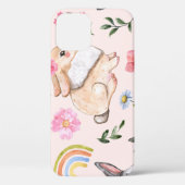 Schattigee paaskonijnen bloemenpatroon Case-Mate iPhone case (Achterkant)