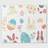 Schattigee paaskonijntje en cartoons cadeaupapier (Vlak)