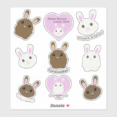 Schattigee paaskonijntjes sticker set (Vel)