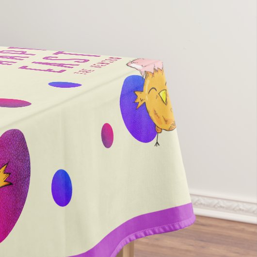 Schattigee paaskuiken en eieren Happy Easter Holid Tafelkleed (Voorbeeld)