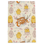 Schattigee Paaskuiken Patroon Gift Bag Medium Cadeauzakje (Voorkant)