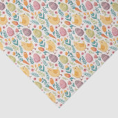 Schattigee paaskuikens en kleurrijk eierpatroon tissuepapier (Detail)