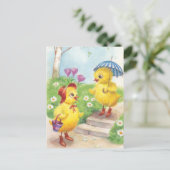 Schattigee paaskuikens feestdagenkaart (Staand voorkant)