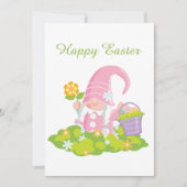 Schattigee paasmand bloem kabouter feestdagenkaart (Voorkant)