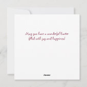 Schattigee Paasmand Bunny Floral Illustration Feestdagenkaart (Achterkant)