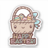 Schattigee Paasmand Custom-Cut Vinyl Sticker (Voorkant)