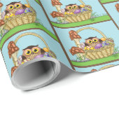 Schattigee paasmand Uil Cadeaupapier (Rol Hoek)