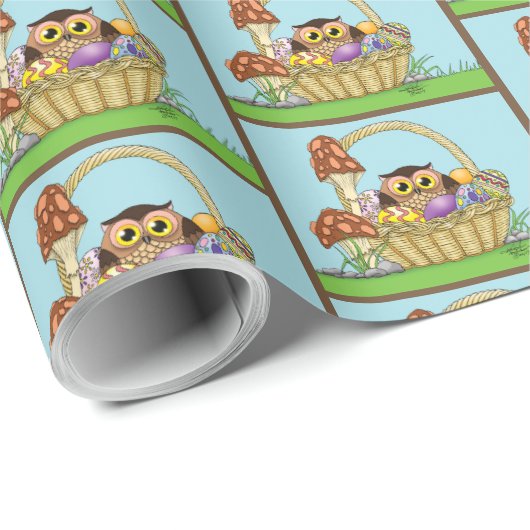 Schattigee paasmand Uil Cadeaupapier (Rol Hoek)