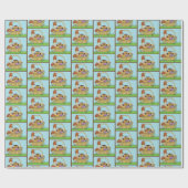 Schattigee paasmand Uil Cadeaupapier (Vlak)