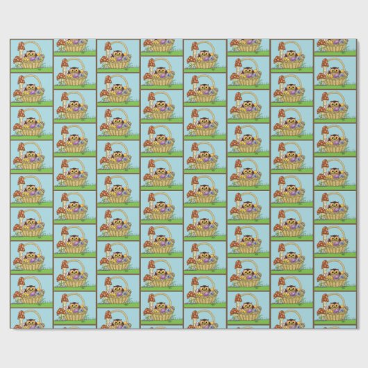 Schattigee paasmand Uil Cadeaupapier (Vlak)