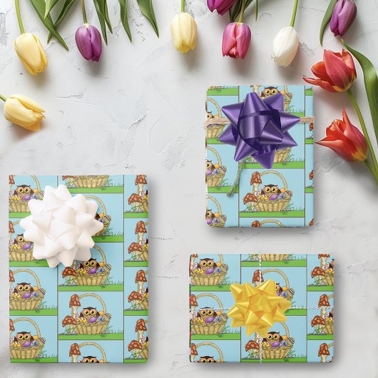 Schattigee paasmand Uil Inpakpapier Vel