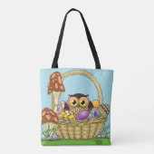 Schattigee paasmand Uil Tote Bag (Achterkant)