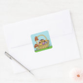 Schattigee paasmand Uil Vierkante Sticker (Envelop)