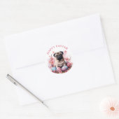 Schattigee paasmok chocolade eieren en bloemen - ronde sticker (Envelop)