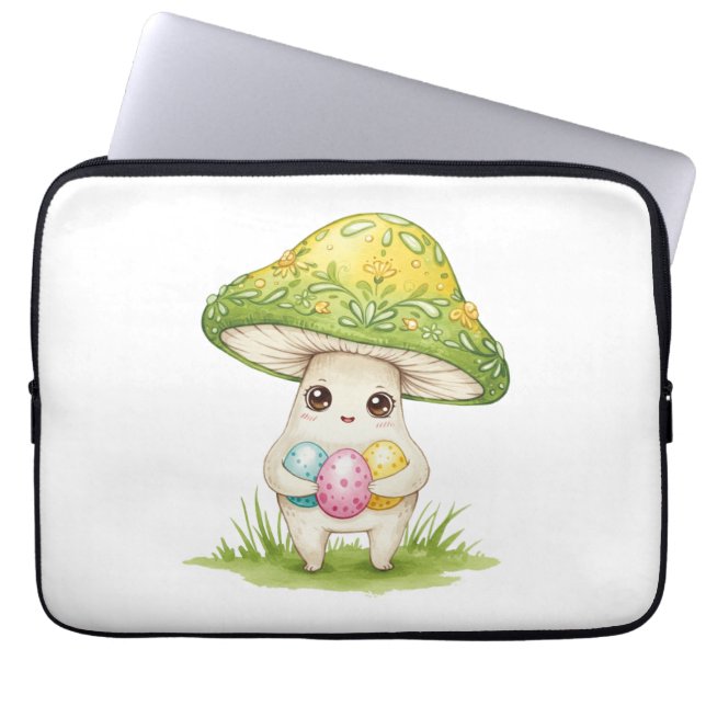 Schattigee paaspaddenstoel laptop sleeve (Voorkant)