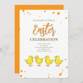 Schattigee Paasviering Chicks Custom Feestdagenkaart (Voorkant / Achterkant)