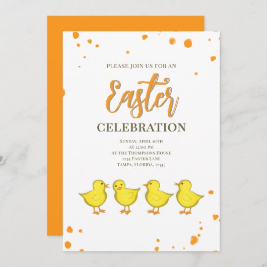 Schattigee Paasviering Chicks Custom Feestdagenkaart (Voorkant / Achterkant)