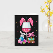 Schattigee paaswijn gles konijnenoren Drink omhoog Kaart (Gele Bloem)