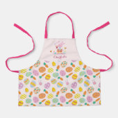 Schattigee paaswolk Bunny Garden Egg Pattern Kinde Schort (Voorkant)