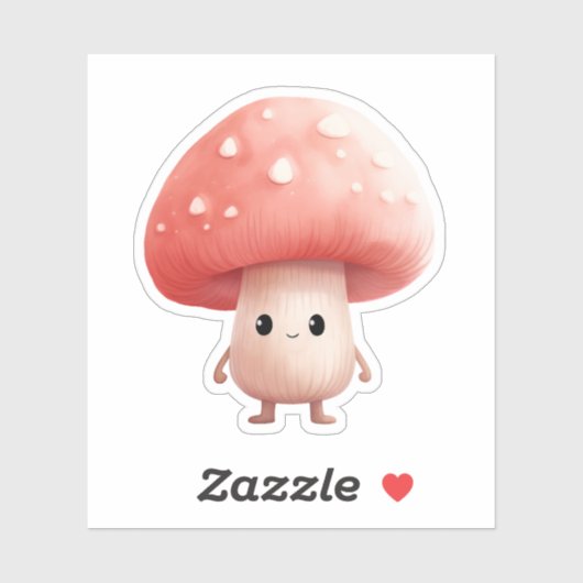 Schattigee Paddenstoel 3 "x 3" Custom-Cut Vinyl St Sticker (Vel)