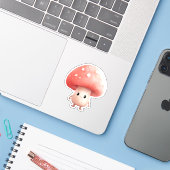 Schattigee Paddenstoel 3 "x 3" Custom-Cut Vinyl St Sticker (Laptop met iPhone)