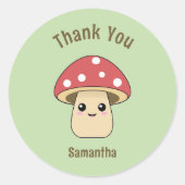 Schattigee paddenstoel Dank u Sticker (Voorkant)